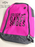 IRISH DANCE SHOES ZIPPED BAG: CHOICE OF COLOURS (READY TO SHIP)