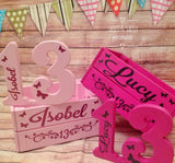 PERSONALISED SPARKLE BUTTERFLY & FLOWERS BIRTHDAY CRATE