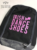 IRISH DANCE SHOES ZIPPED BAG: CHOICE OF COLOURS (READY TO SHIP)