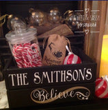 SLEIGH BELLS CHRISTMAS CRATE (Name in swirly font)