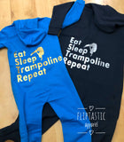 EAT SLEEP TRAMPOLINE REPEAT ONESIE