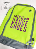 IRISH DANCE SHOES ZIPPED BAG: CHOICE OF COLOURS (READY TO SHIP)