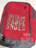 IRISH DANCE SHOES ZIPPED BAG: CHOICE OF COLOURS (READY TO SHIP)