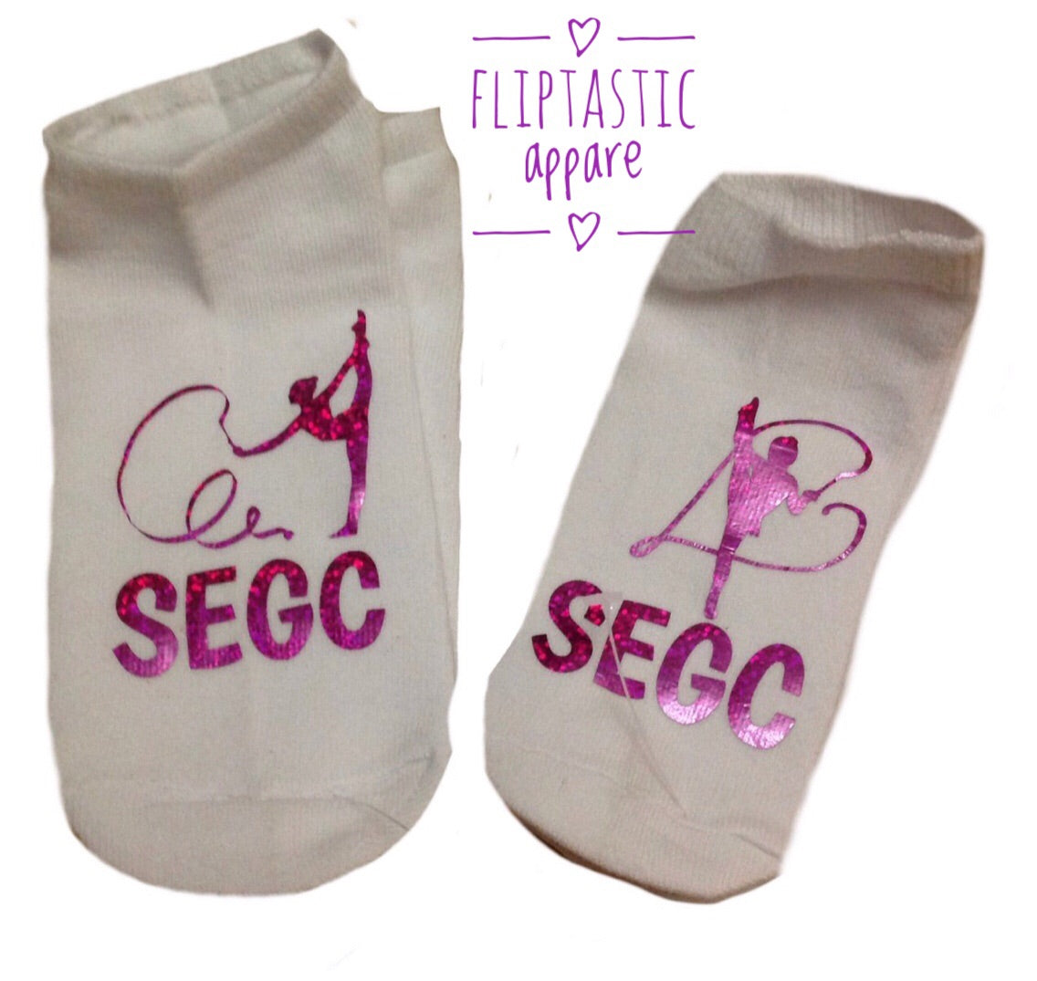 Personalised 'Flipping' Gymnast or Cheer Girls Trainer Socks – Sweet &  Sassy Personalised