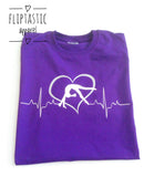 T-Shirt with ECG pattern and gymnast design 
