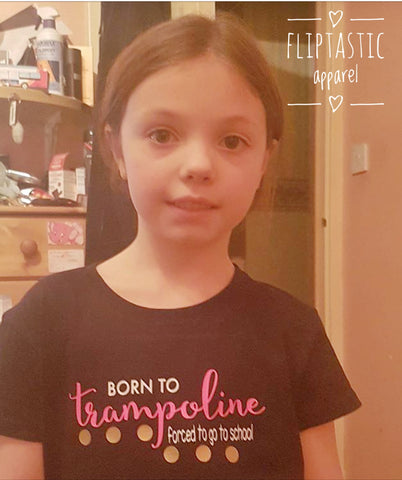 BORN TO TRAMPOLINE FORCED TO GO TO SCHOOL T-SHIRT