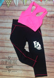 Performance sports crop top and leggings in Fliptastic or Jigtastic Colllege style. Perfect for sports and dance 