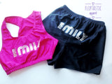 Personalised crop top and shorts