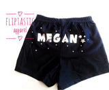 Personalised shorts with crystals