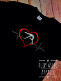 T-Shirt with ECG pattern and gymnast design 