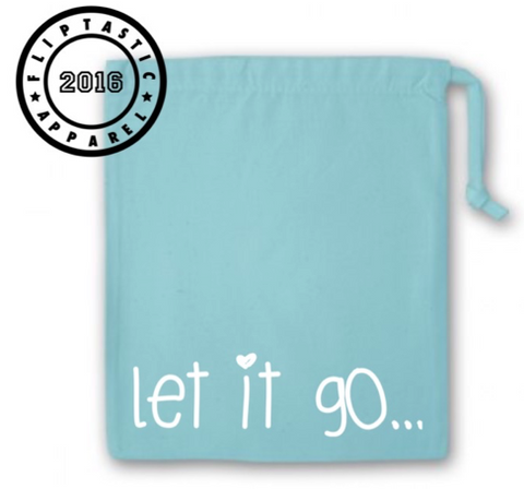 Gymnastics Grip bag with the words 'Let it go' written across the front. Can be personalised