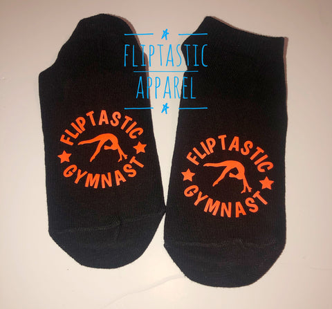 Fliptastic Gymnast Girls Black Trainer Socks