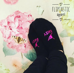 Personalised 'LEAP' Girls Trainer Socks for Dance or Gymnastics