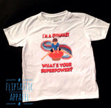 I'M A GYMNAST, WHAT'S YOUR SUPERPOWER BOY'S T-SHIRT