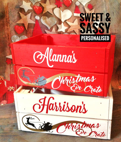 PERSONALISED CHRISTMAS EVE CRATE (Name in swirly font)