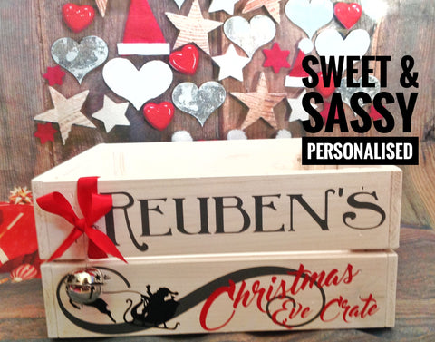 PERSONALISED CHRISTMAS EVE CRATE (White /Grey)