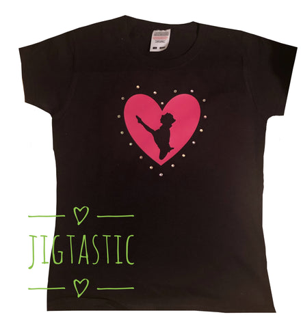 Irish Dance Jig Heart T-Shirt Age 7-8