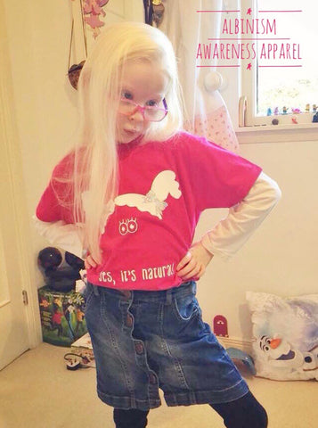 ‘Yes it’s Natural’ Albinism Awareness Girls T-Shirt