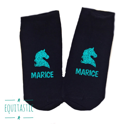 Personalised Girls Trainer Socks for Horse Riders