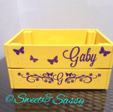 PERSONALISED BUTTERFLY & FLOWERS CRATE