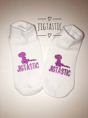 Irish Dance themed Girls White Trainer Socks