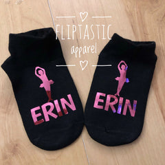 Personalised 'BALLET' Younger Girls Trainer Socks