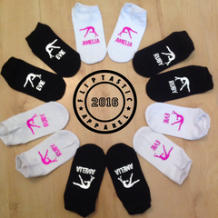 Personalised 'Flipping' Gymnast or Cheer Girls Trainer Socks