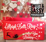 SLEIGH BELLS CHRISTMAS CRATE (NAME IN CAPITALS)